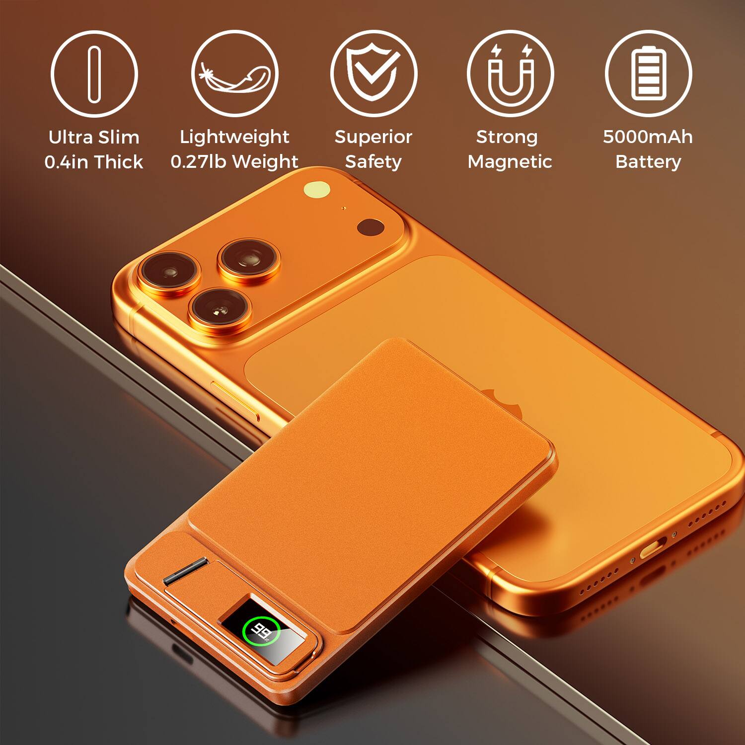 Alpha Digital 5,000mAh Power Bank Ultra Thin, Magnetic Wireless ...