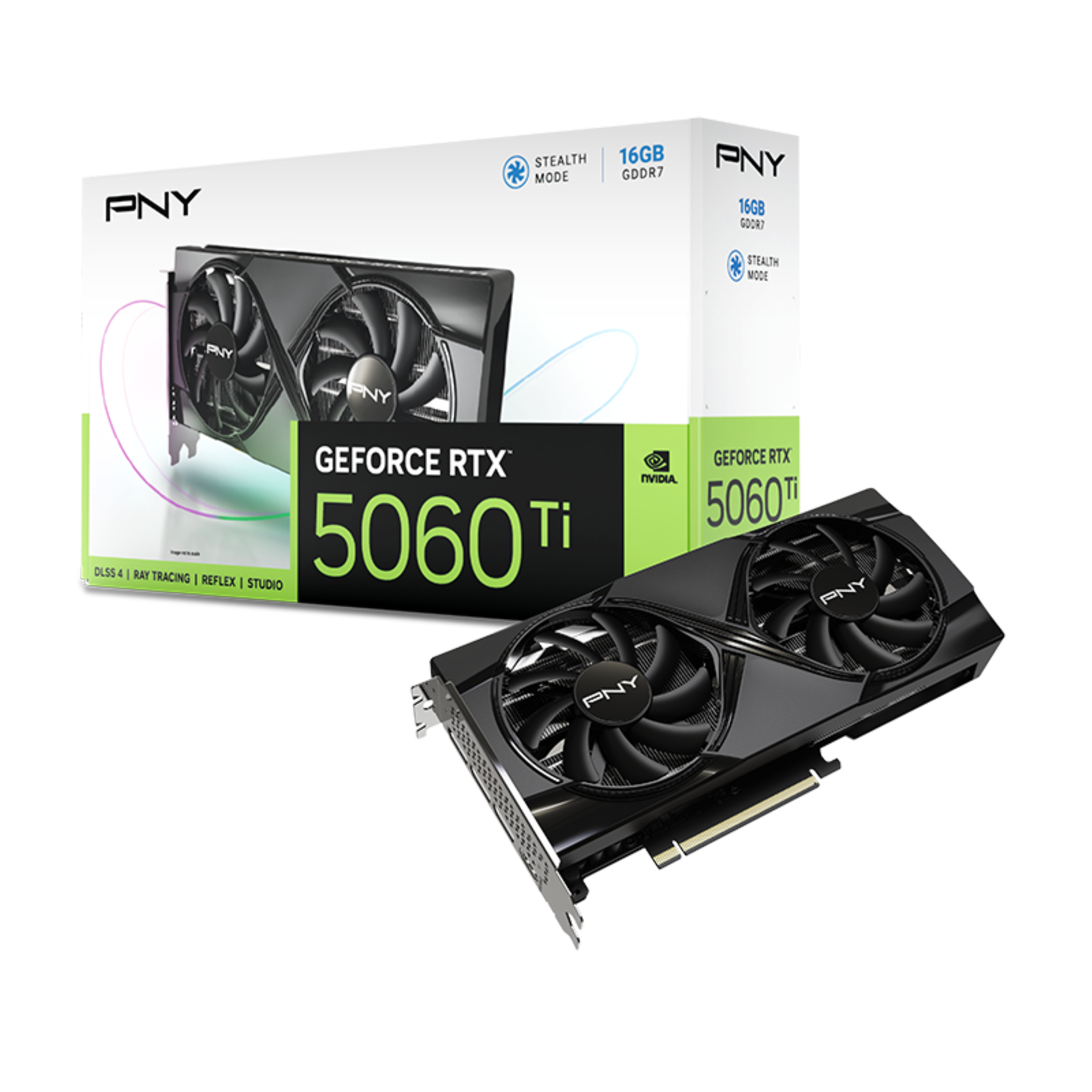 PNY
GEFORCE RTX 5060 Ti
16GB GDDR7
STEALTH MODE
DLSS 4 | RAY TRACING | REFLEX | STUDIO