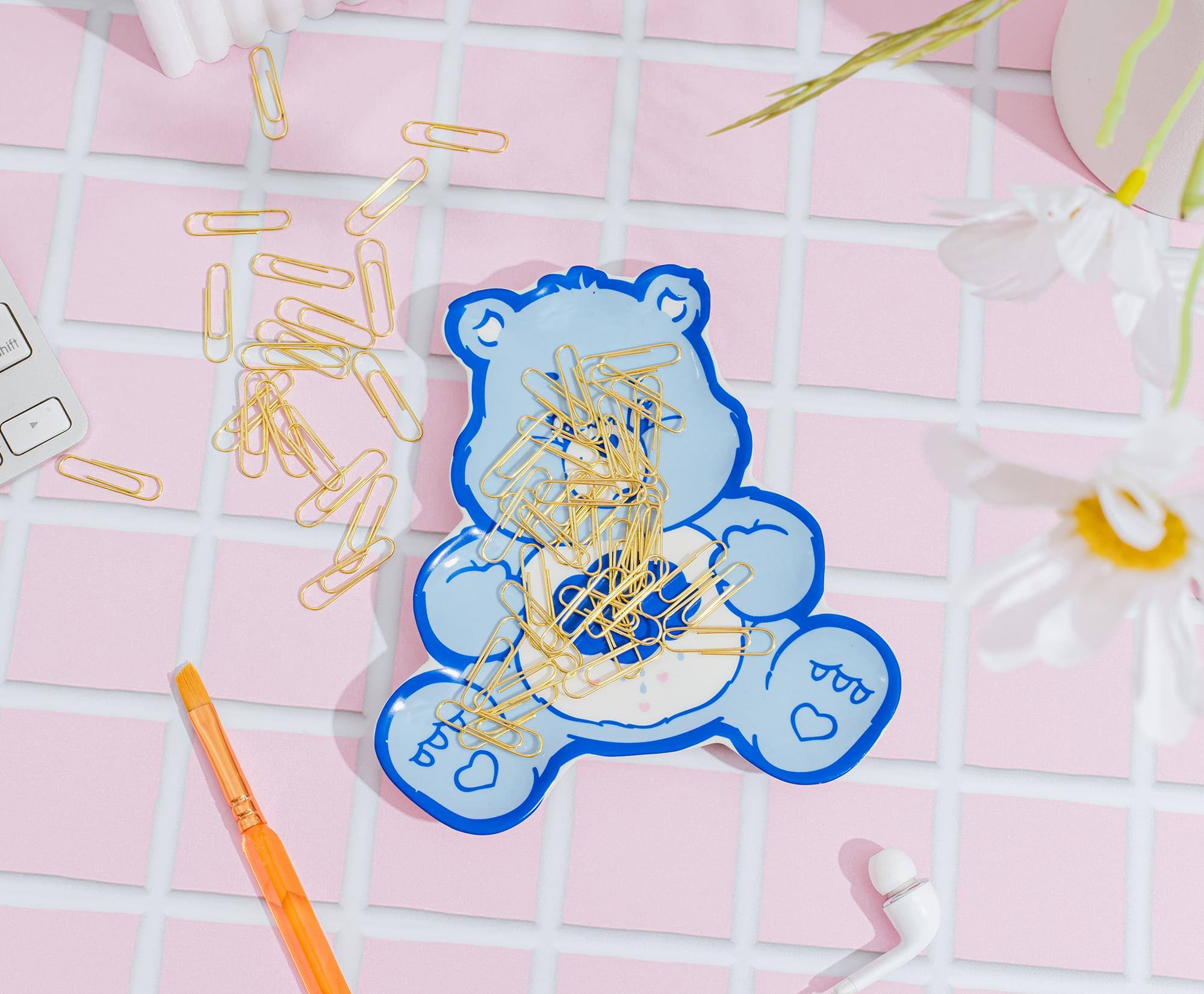 Alt View 4. Silver Buffalo - Care Bears Grumpy Bear Full Body Sculpted Ceramic Trinket Tray Dish - Blue.