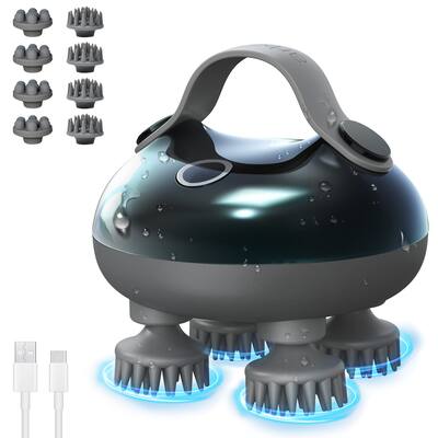 Arboleaf - Electric Scalp Massager, Waterproof Head Massager for Stress Relax, Hair Massage with 8 Removable Claws, Gift - Teal black Arboleaf - Electric Scalp Massager, Waterproof Head Massager for Stress Relax, Hair Massage with 8 Removable Claws, Gift - Teal black