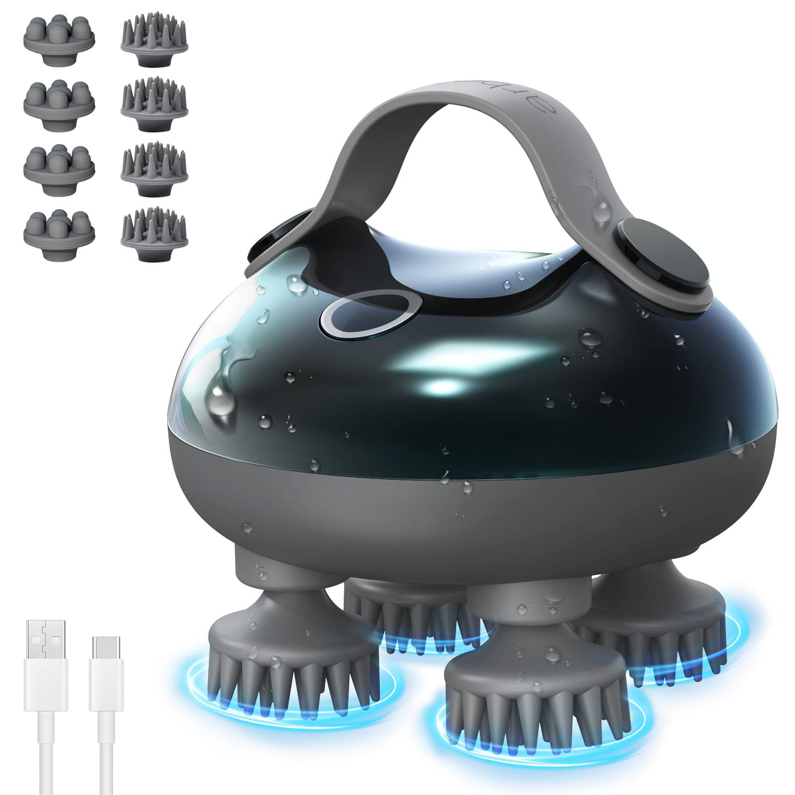 Front. Arboleaf - Arboleaf Electric Scalp Massager, Waterproof Head Massager for Stress Relax, Hair Massage with 8 Removable Claws, Gift - Teal black.