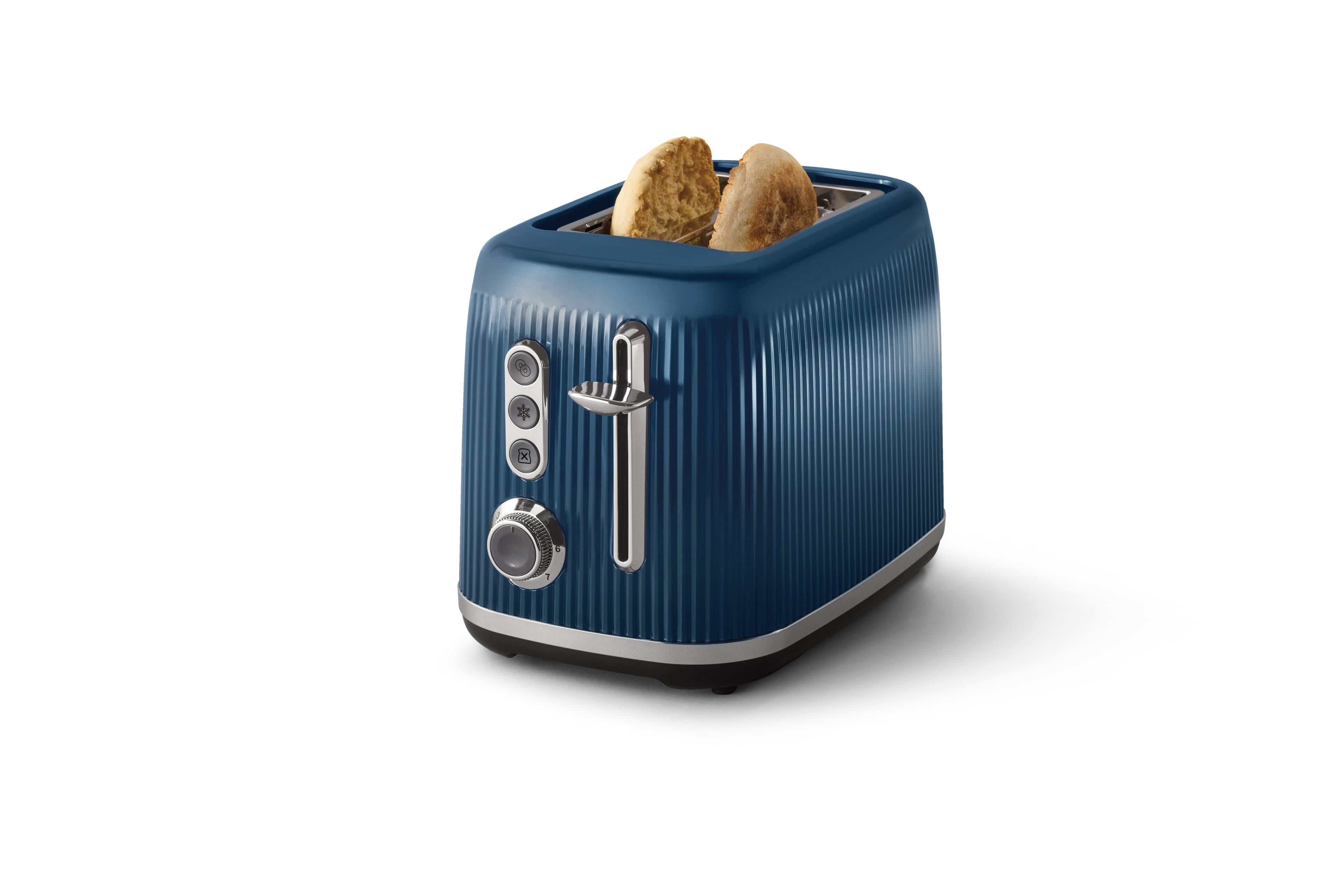 Front. Oster - Impressions Collection 2-Slice Wide-Slot Toaster with Quick-Check Lever - Blue.