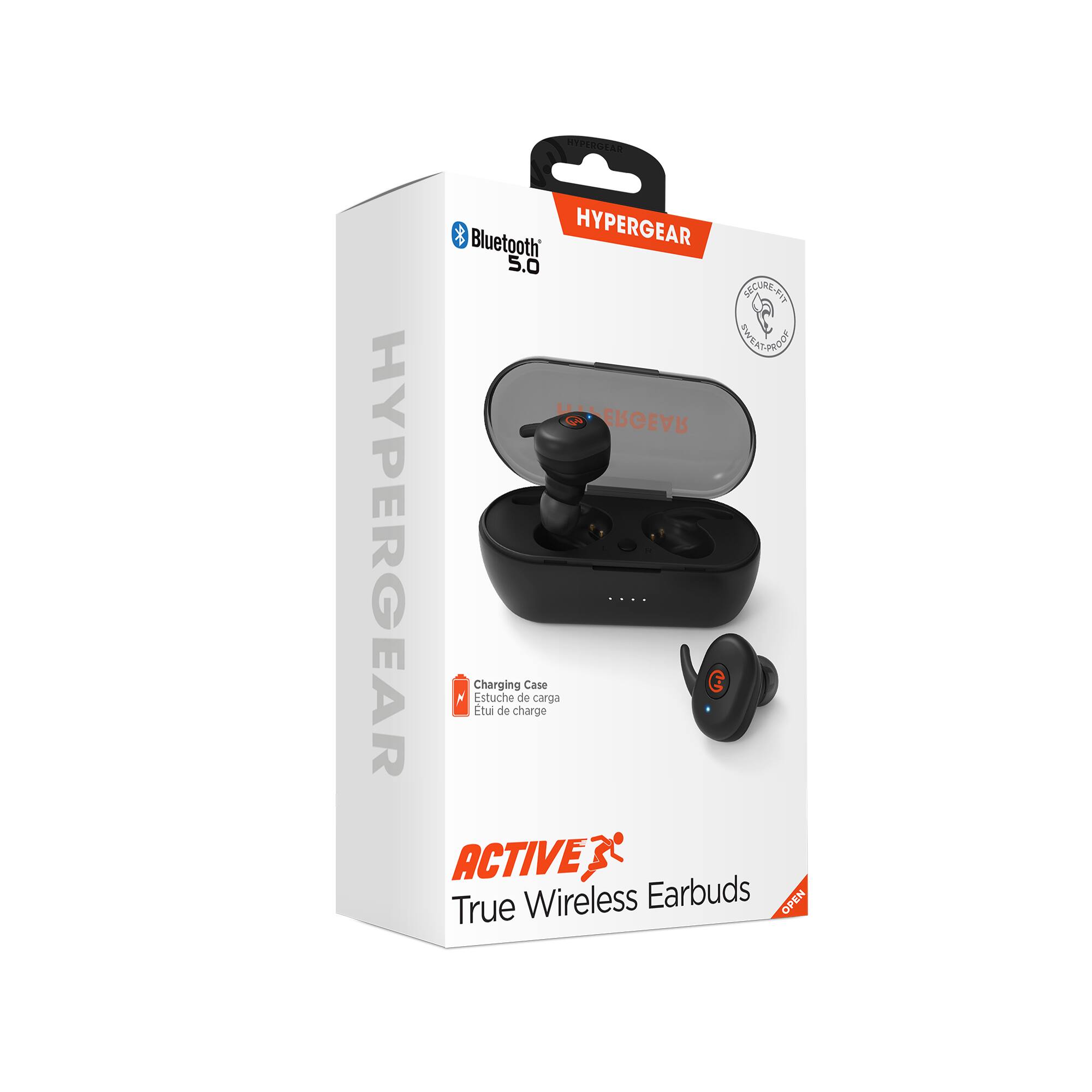 HYPERGEAR Bluetooth 5.0  
ACTIVE X  
True Wireless Earbuds  
Charging Case  
Estuche de carga  
Etui de charge