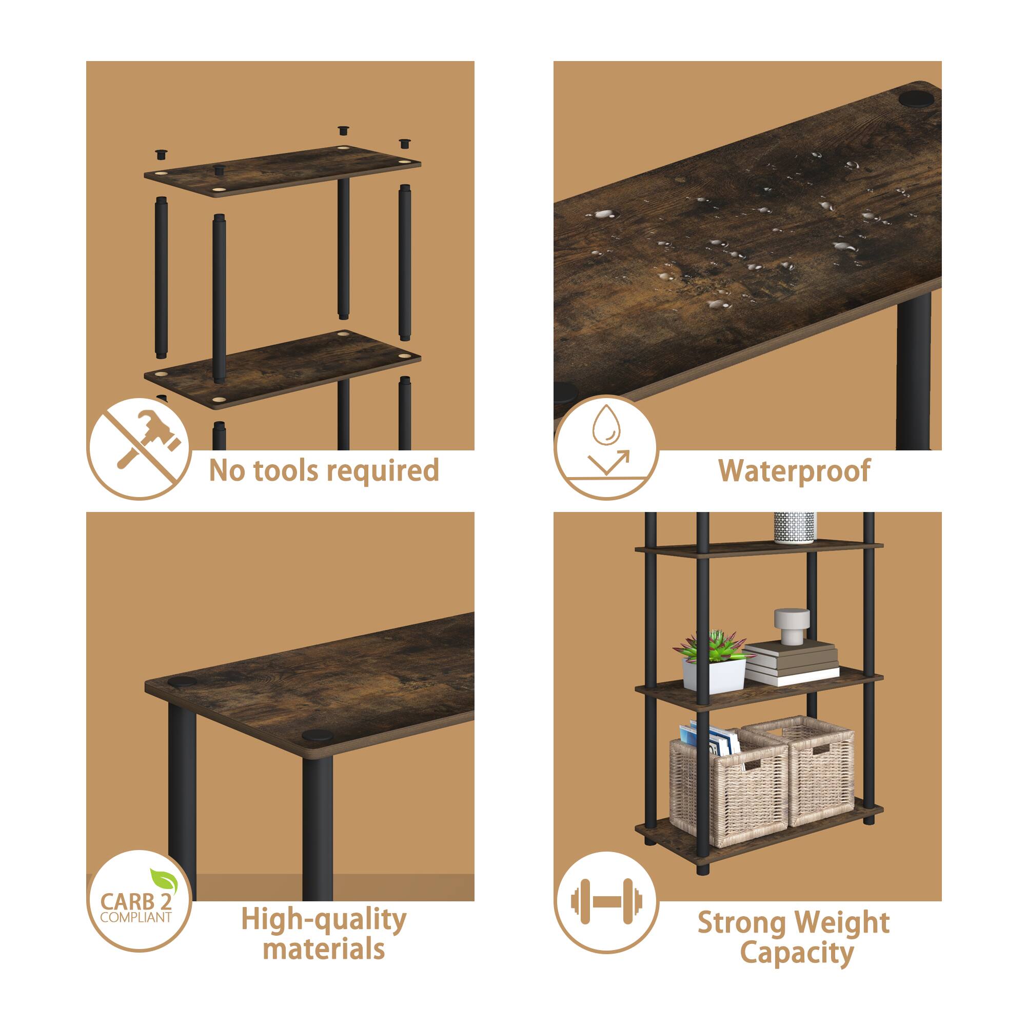 - No tools required
- Waterproof
- CARB 2 COMPLIANT
- High-quality materials
- Strong Weight Capacity