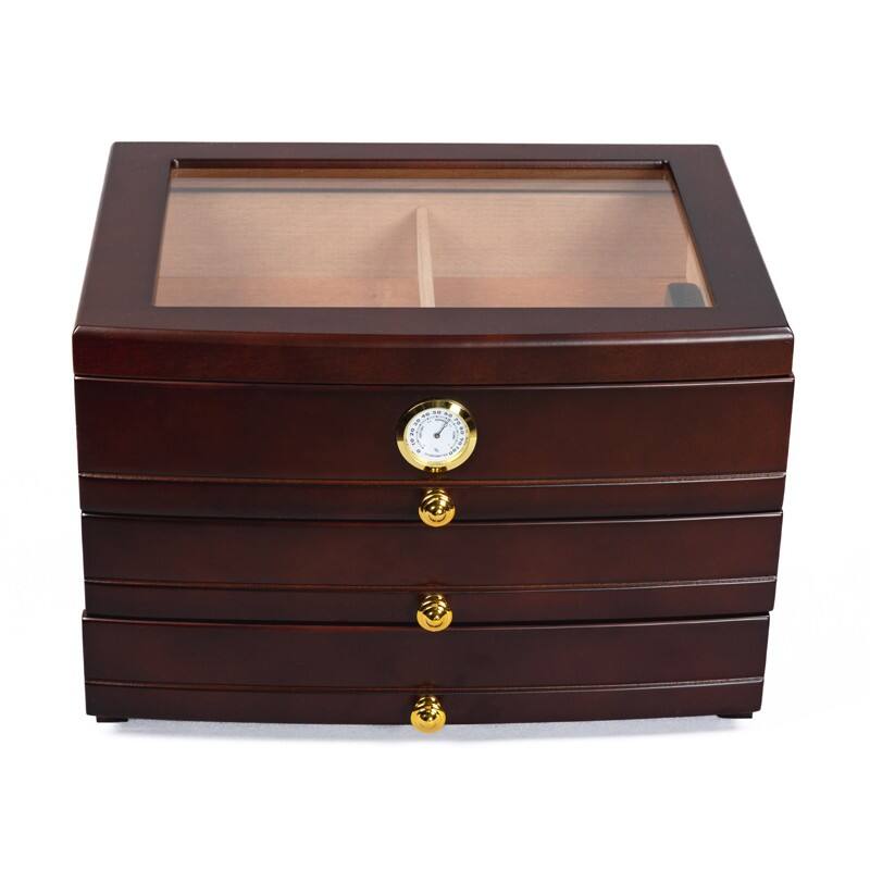 Alt View 1. Prestige - Richmond Cigar Humidor - Rich Dark Mahogany Finish.