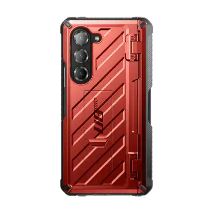 Front. SUPCASE - Unicorn Beetle Pro Rugged Case for Samsung Galaxy Z Fold6 w/ S-Pen Holder – Full-Body Protection with Screen Protector - Metallic Red.