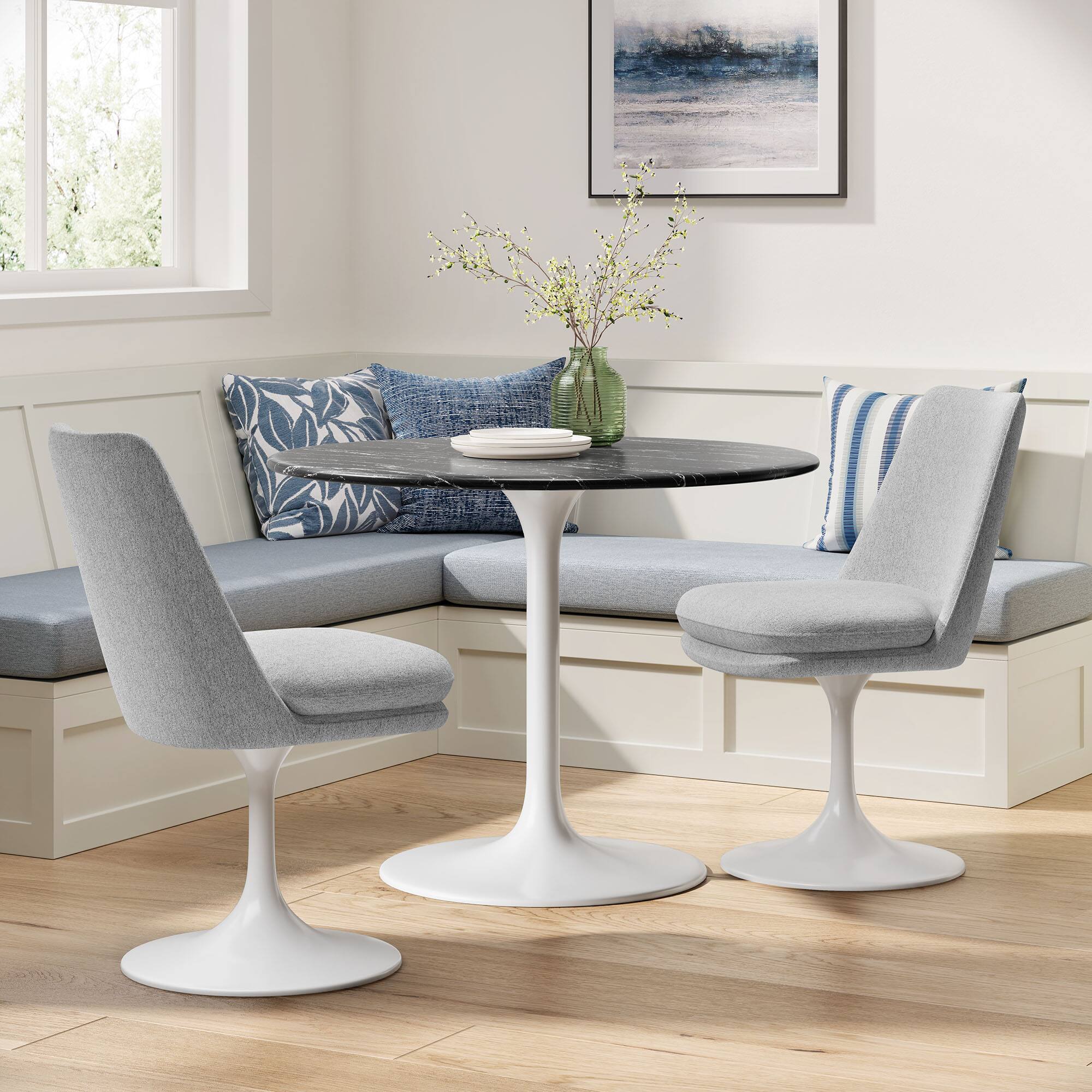 Alt View 6. Modway - Lippa Swivel Dining Upholstered Side Chair by Modway - Gray.