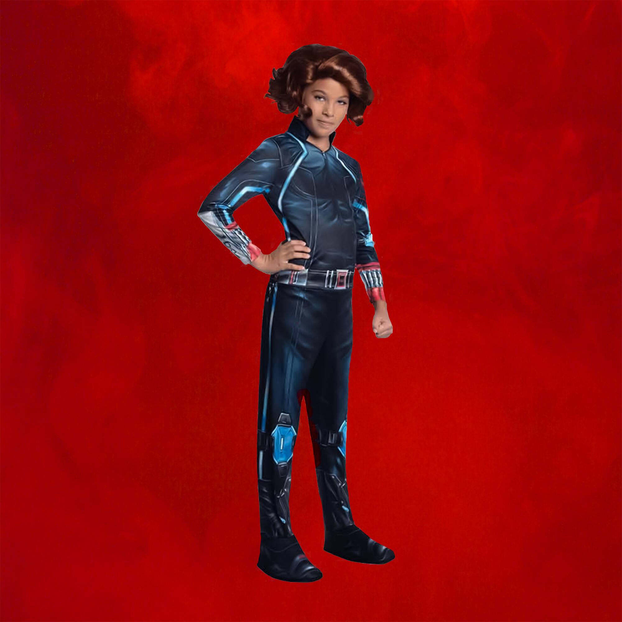 Alt View 2. Rubies - Avengers Age of Ultron Girl's Black Widow Halloween Costume Size Large 12-14 - Blue.