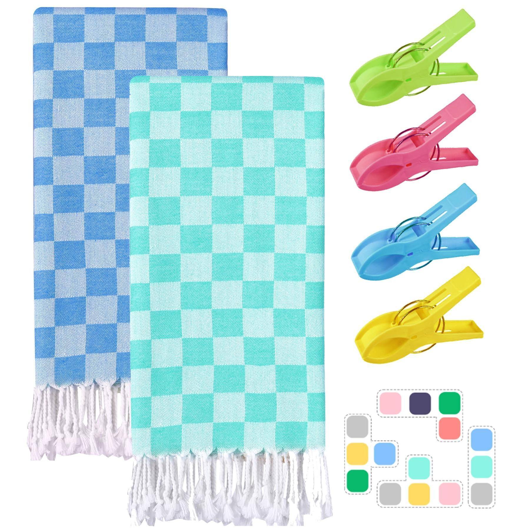 Front. Reds Spade - s Beach Towels Blanket Bath Pool Towel For Bag Chair Tent Umbrella Wagon Dress Tote Shade Hat Outfit Cart S... - 2pcs Aqua Blue.