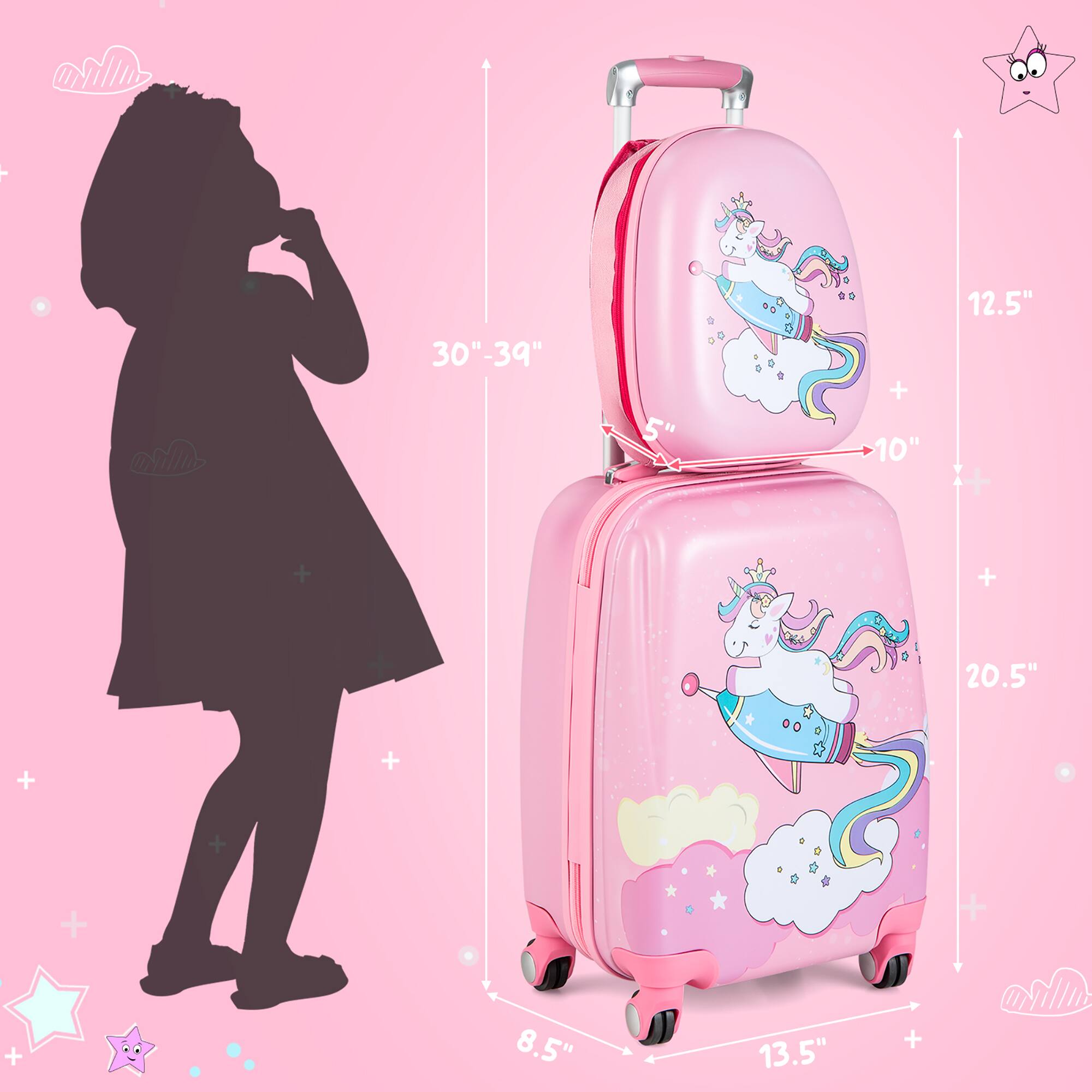 30"-39"  
5" + 10"  
12.5"  
20.5"  
8.5"  
13.5"