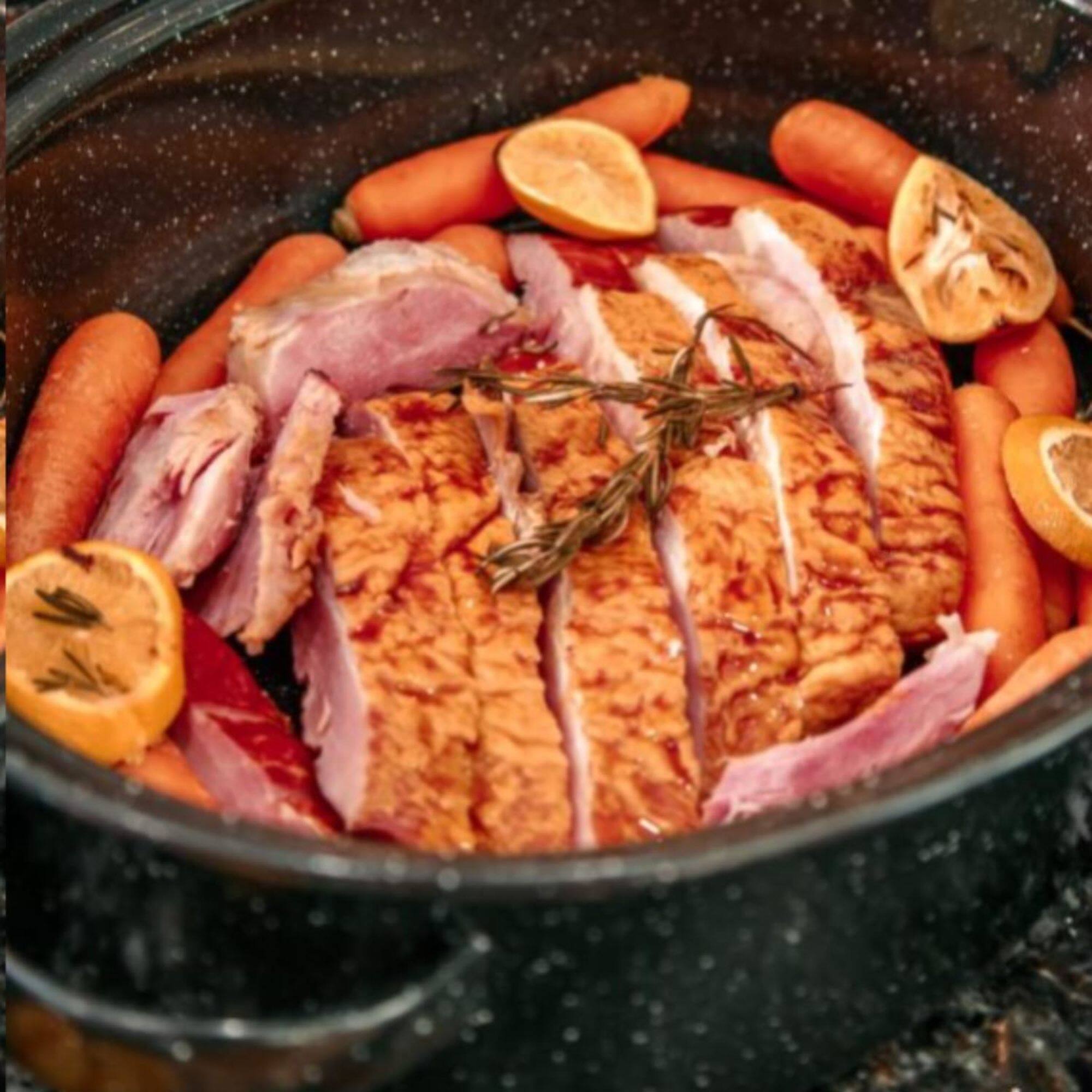 Alt View 1. Granite Ware - Granite Ware 19-Inch Covered Oval Roaster - Speckled Black - Speckled Black.