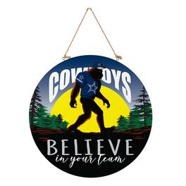 Evergreen Enterprises - Dallas Cowboys 18" Bigfoot "Believe in Yourself" Team Logo Wood Round Door Sign - Multicolor