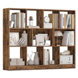 Songmics Home - Bookshelf, 3-Tier Bookcase, Book Shelf, Open Storage Shelf, 9.4 x 49.6 x 39.4 Inches, for Living Room, Home Office - Rustic Brown