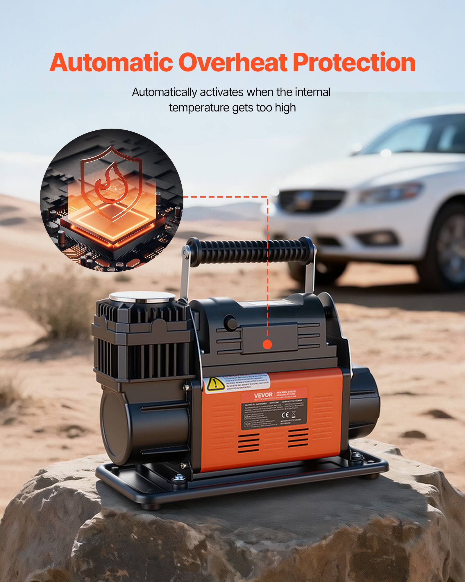 Automatic Overheat Protection  
Automatically activates when the internal temperature gets too high!  
VEVOR - m CE
