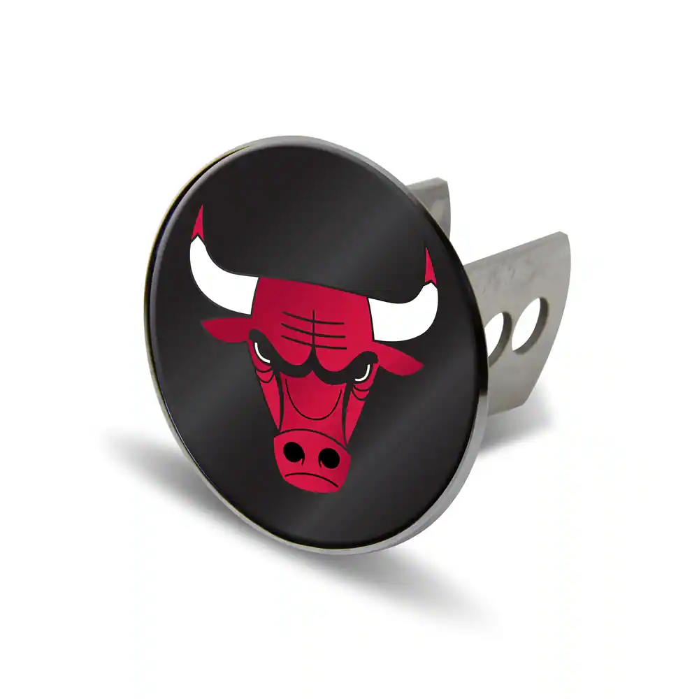 Front. Rico Industries - Chicago Bulls NBA Heavy Duty Chrome Trailer Hitch Cover with Laser Cut Insert - Multi.