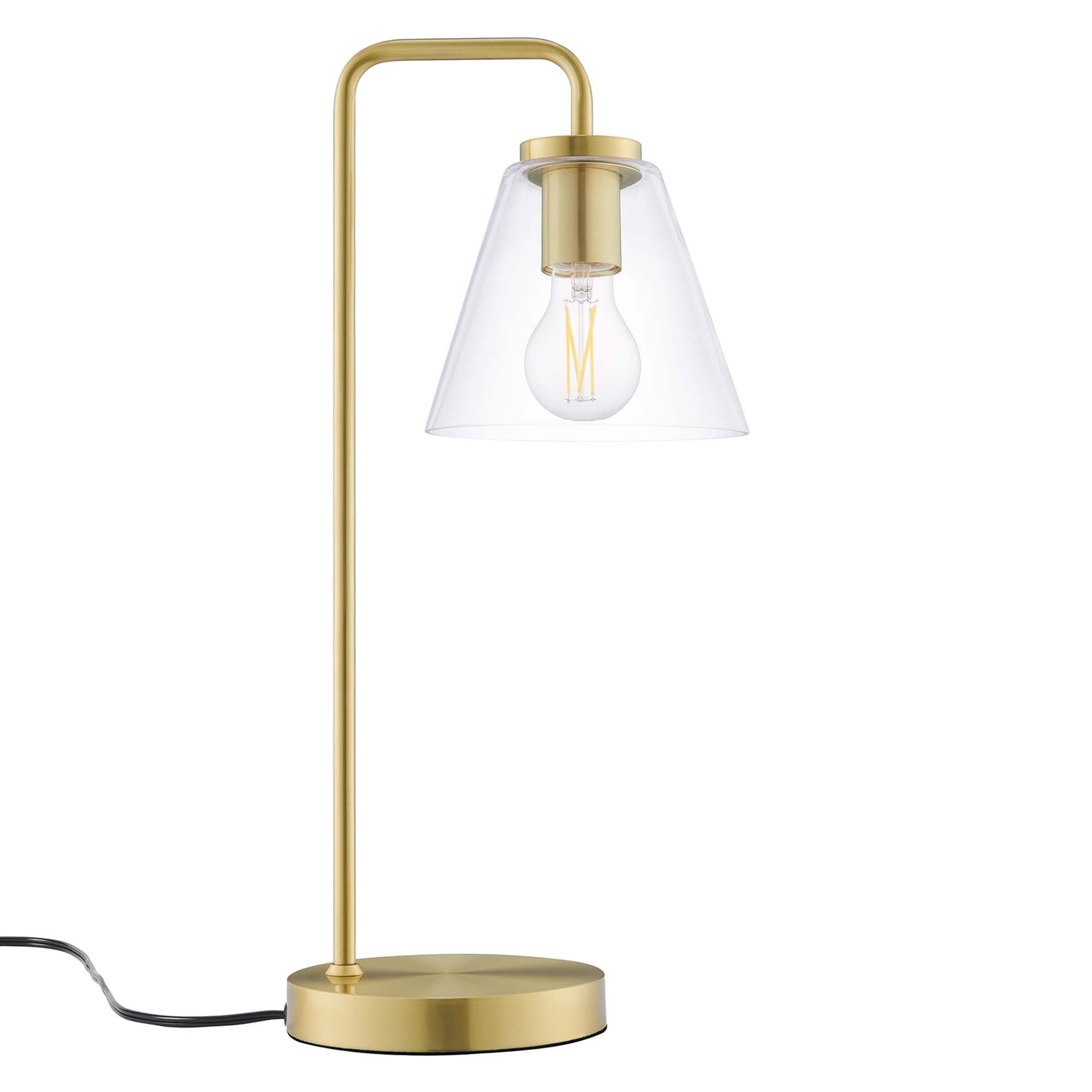 Angle. Modway - Element Glass Table Lamp by Modway - Satin Brass.