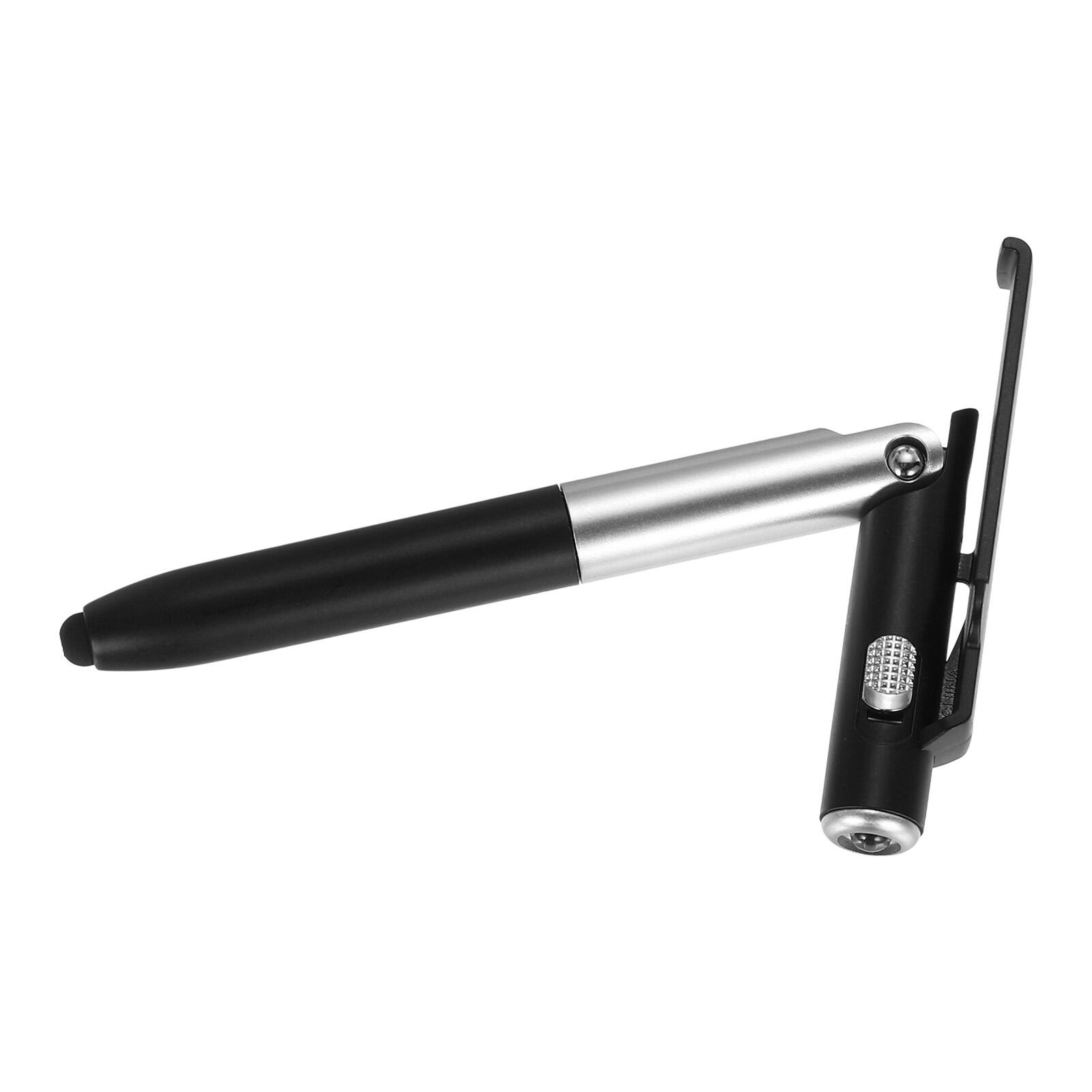 Alt View 2. Unique Bargains - Multifunction Stylus Pen Capacitive Touch Screen Ballpoint Pens with LED Light, Foldable Phone Holder Stand - Black.