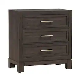 Liberty Furniture Industries - Modern Edge Bedroom Nightstand w/ Charging Station USB-A USB-C - Caffe - Caffe Brown