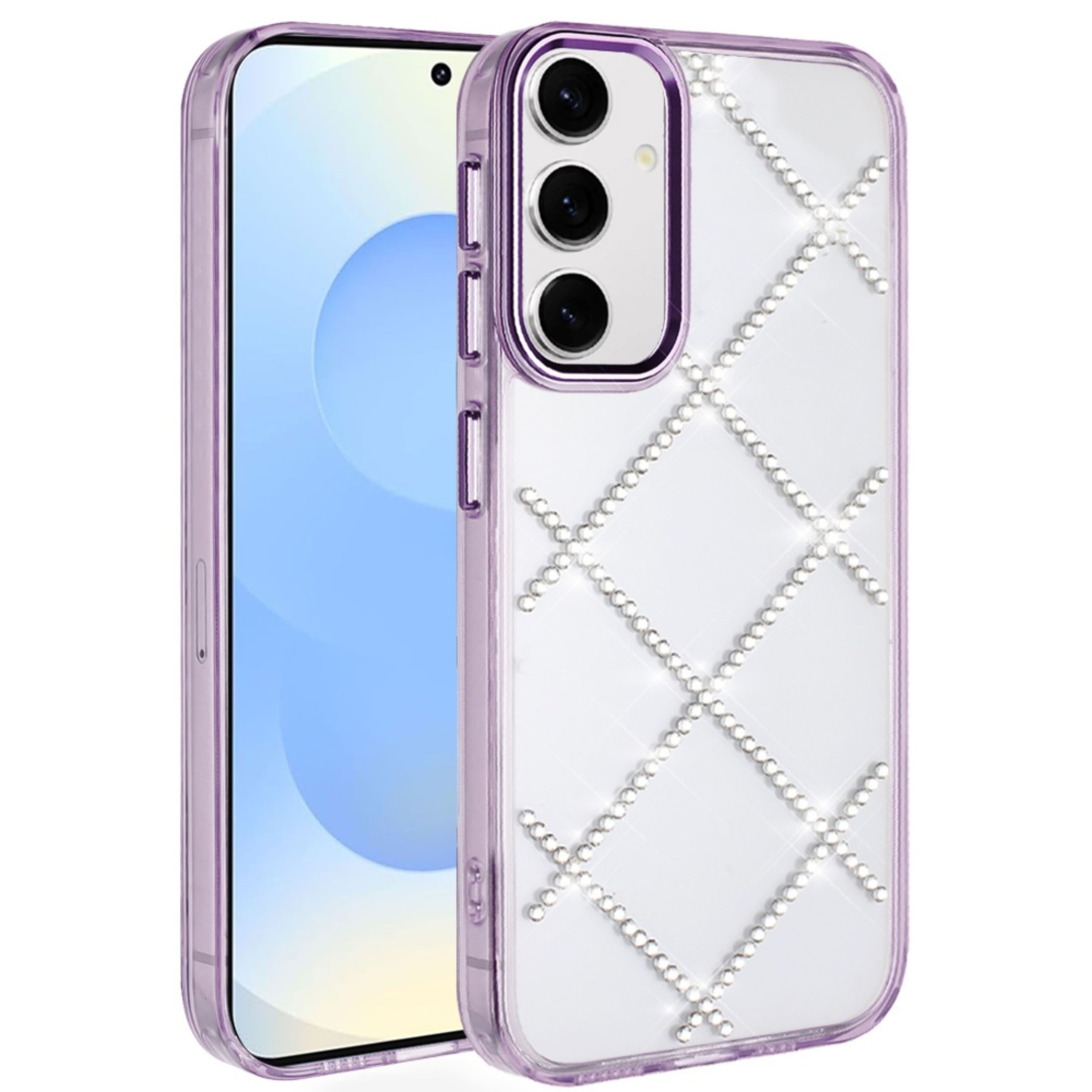 Kitcheniva - Gem Bling Diamond Pattern Cover Plus Tempered Glass For Samsung S25 Plus/S24 Plus - Dark Purple price history on PriceWatchPro