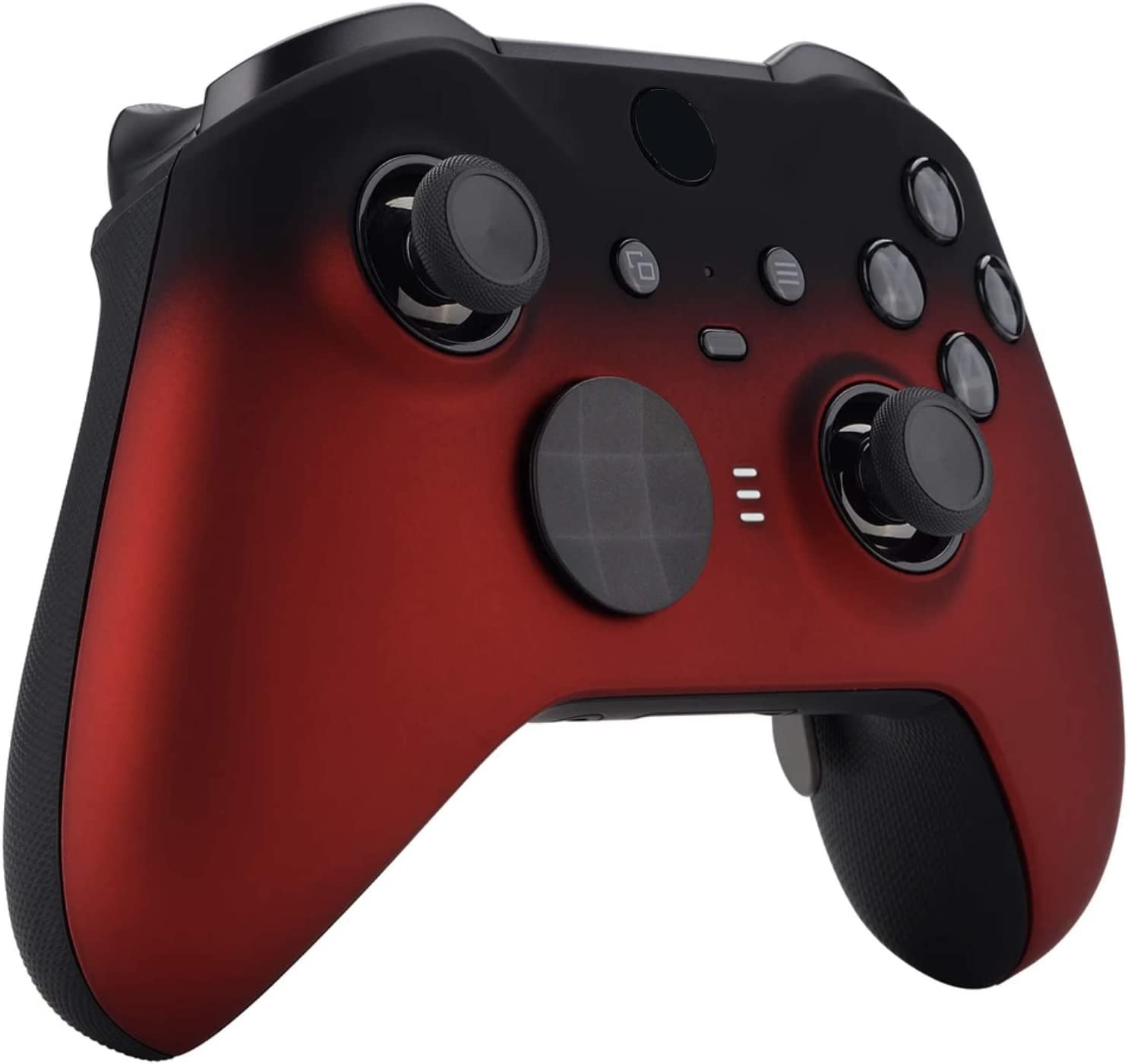 Left. Custom Controllerzz - Custom Elite Series 2 Wireless Controller for Xbox Series X, Xbox Series S, Xbox One - Red & Black Fade.