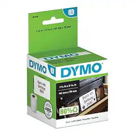 DYMO - LabelWriter 30326 Multi-Purpose Labels, 3-1/10" x 1-4/5", 150 Labels/Roll (30326) - Black On White