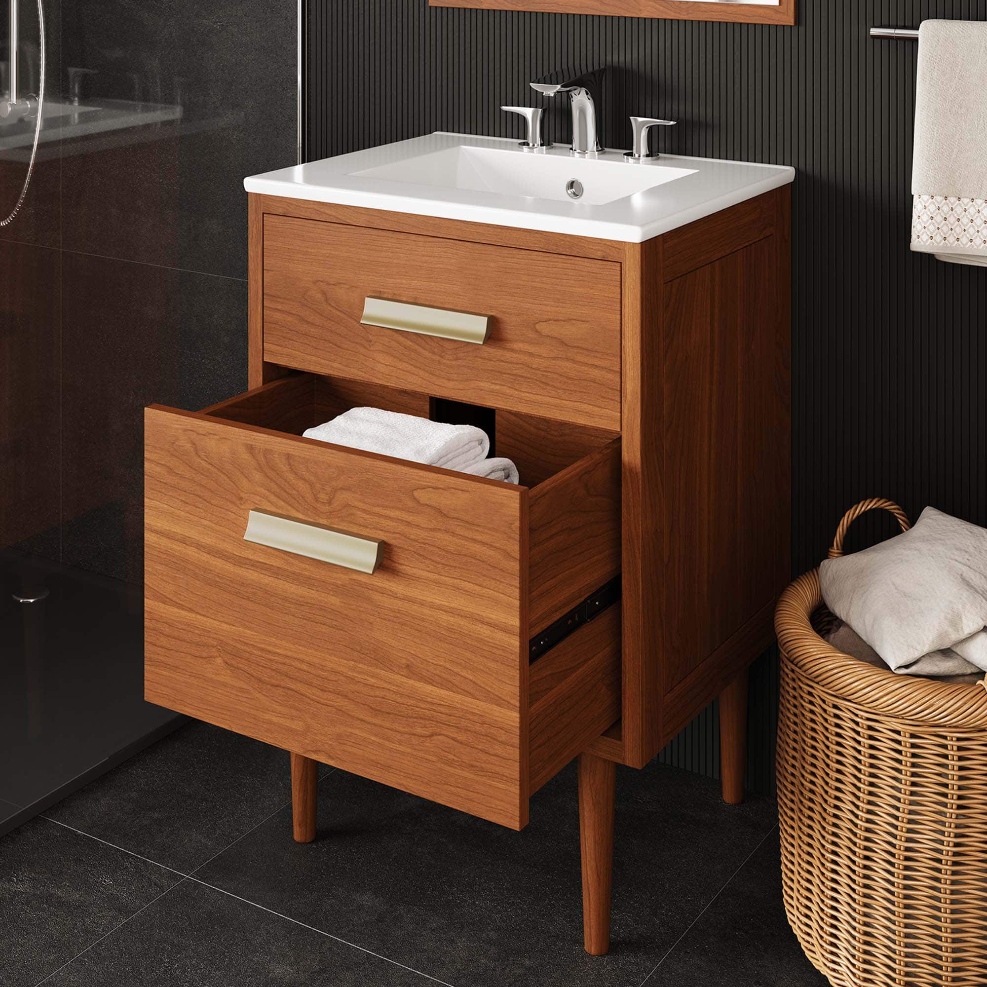 Modway - Cassia Bathroom Cabinet Basin Not Included - Natural