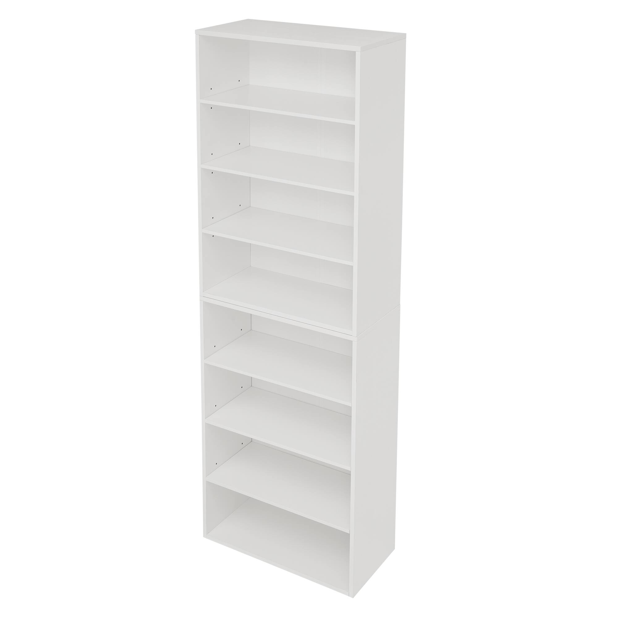 Alt View 9. Tiramisubest - 8-Tier Multi-functional Storage Bookcase with Adjustable Shelf,can be disassembled into two 4-Tier Bookcases,White - White.
