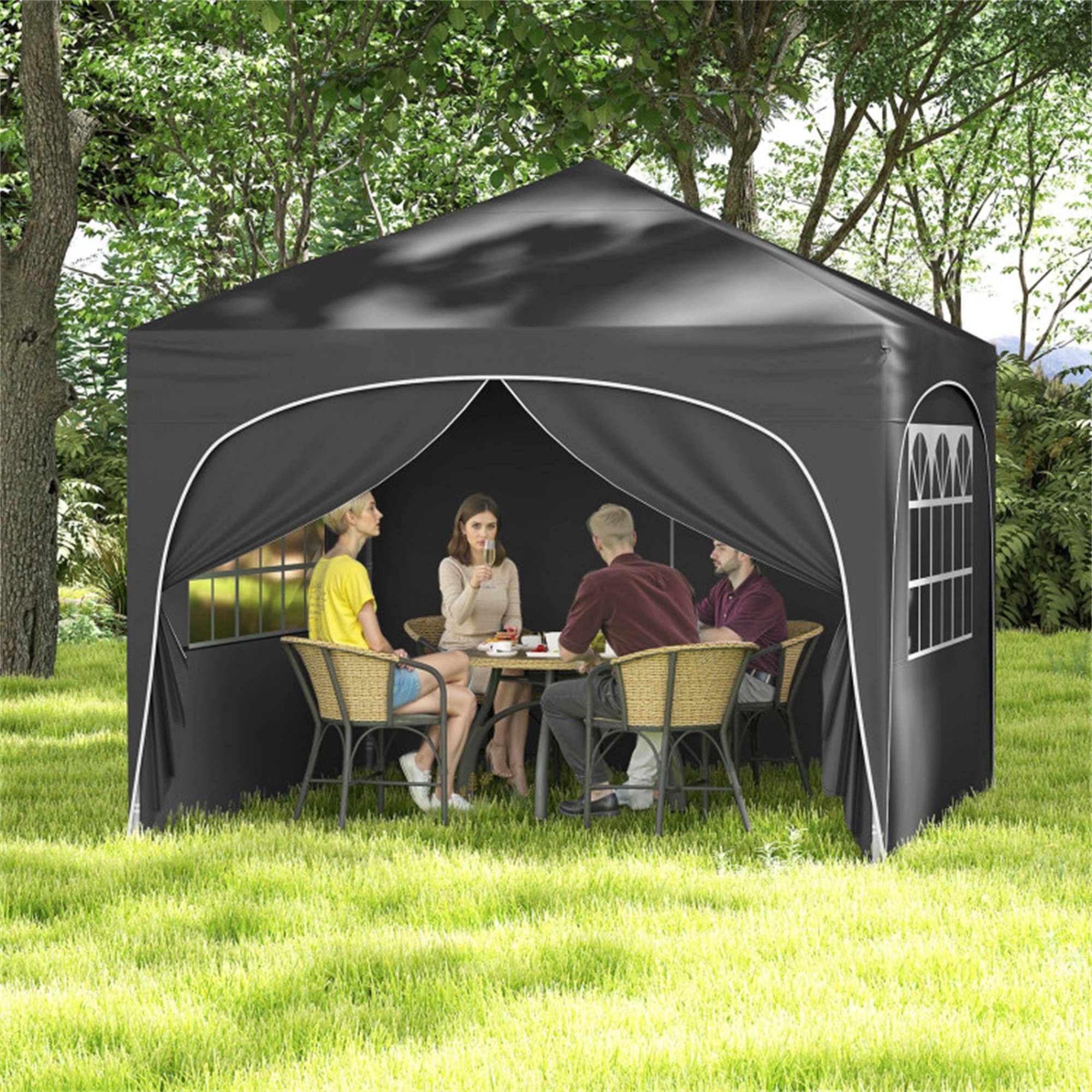 Alt View 1. Boyel Living - Gray Pop Up Canopy Tent 120-in W x 120-in D x 84-in H - Gray.