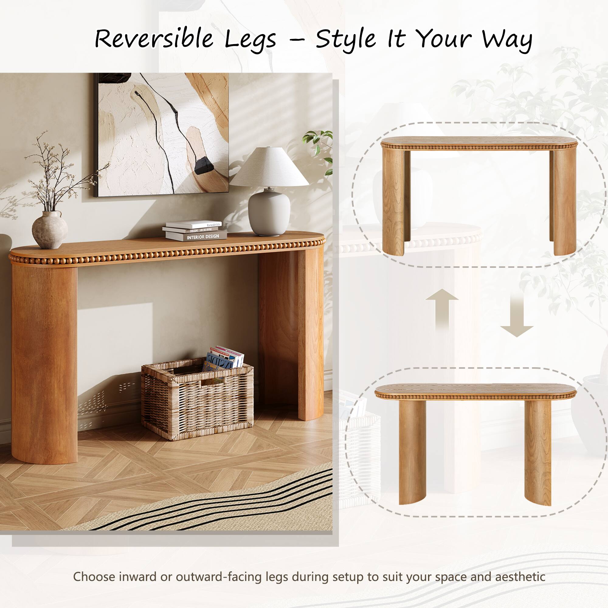 Reversible Legs – Style It Your Way

Choose inward or outward-facing legs during setup to suit your space and aesthetic