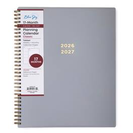 Blue Sky - 2026-2027 Weekly & Monthly Academic Planner, 8.5"x11", Silver