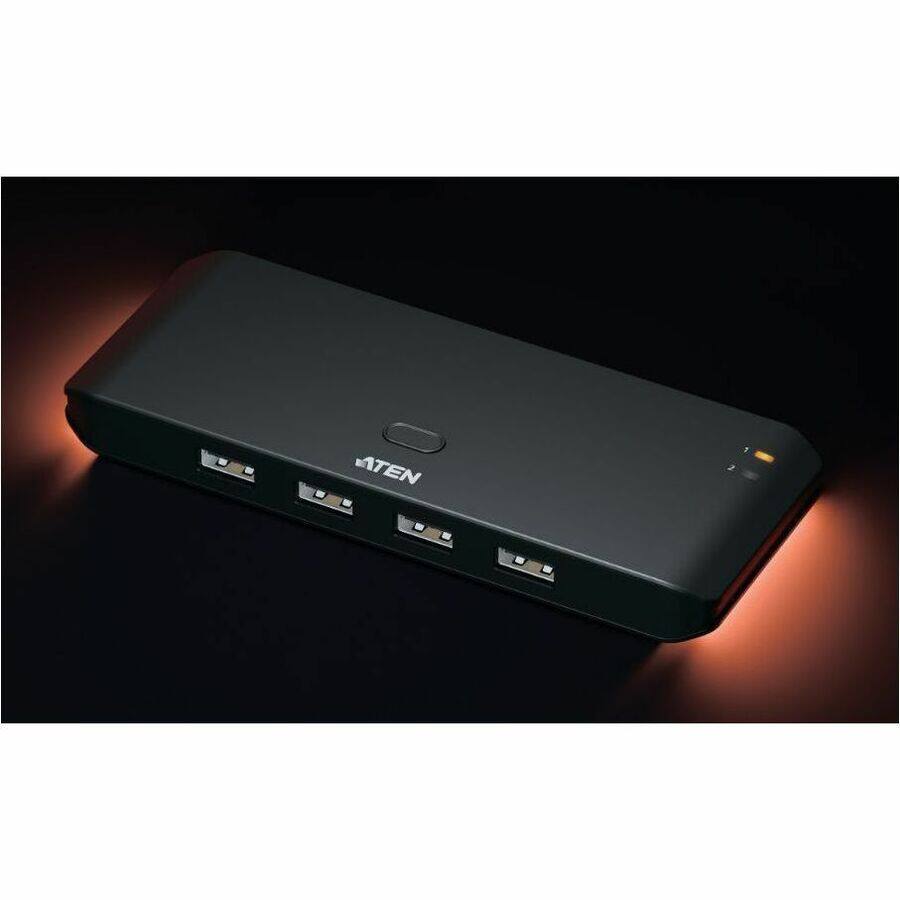 Alt View 4. Aten Technology - ATEN Essential 2 x 4 USB 2.0 Sharing Switch - USB Type A - 60 MB/s - Workstation, Desktop, Notebook, Keyboard, Mouse - Unknown.