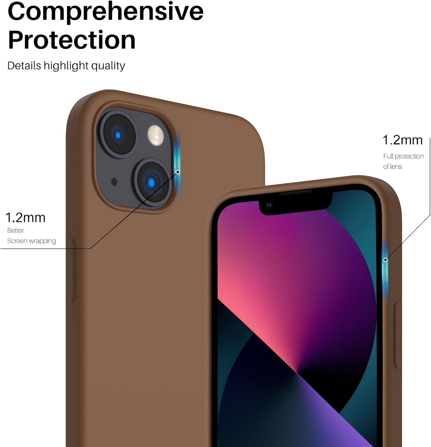 Comprehensive Protection Details highlight quality 1.2mm Full protection of lens 1.2mm Better Screen wrapping