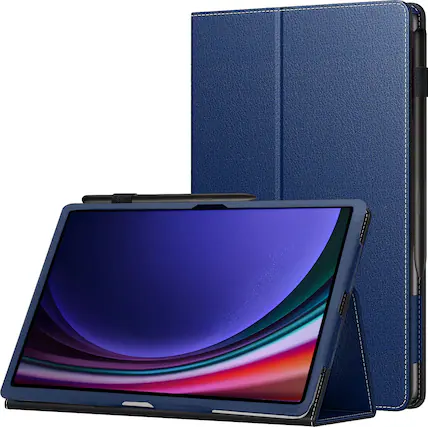 Front. SaharaCase - Folio Case for Samsung Galaxy Tab S10 Ultra, Tab S9 Ultra, and Tab S8 Ultra - Dark Blue.