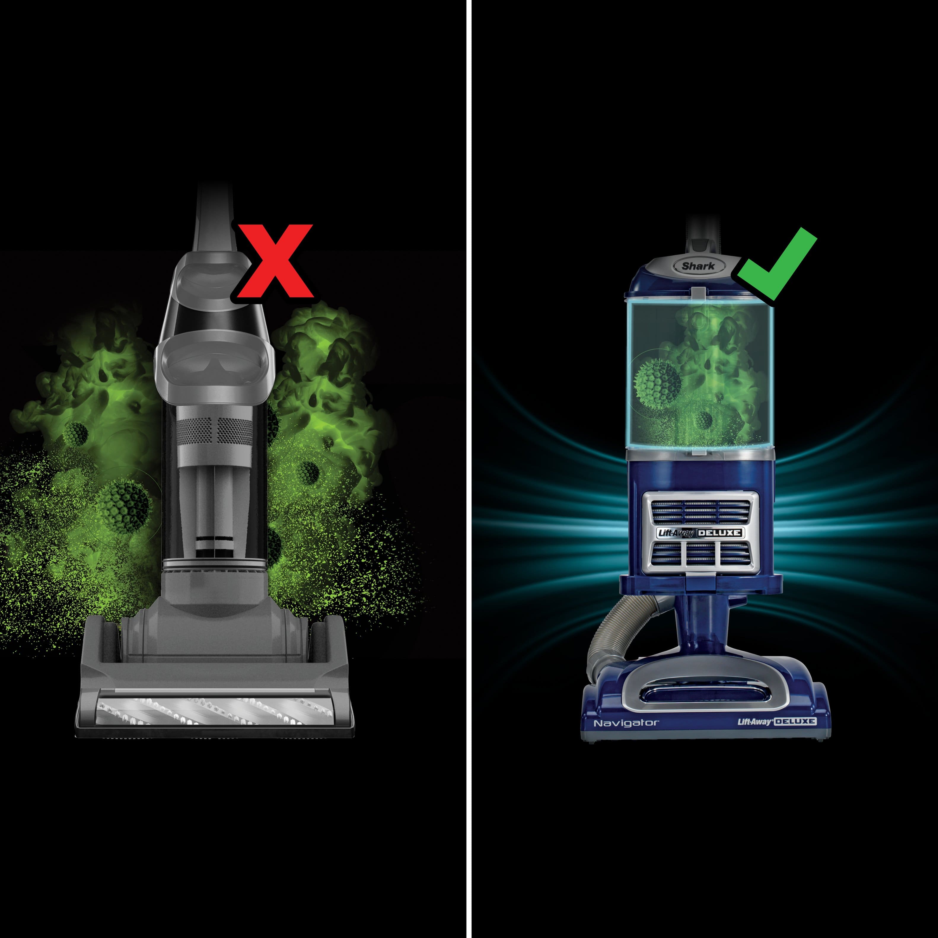 Alt View 17. Shark - Navigator Lift-Away Deluxe Upright Vacuum with Anti-Allergen Complete Seal - Blue.