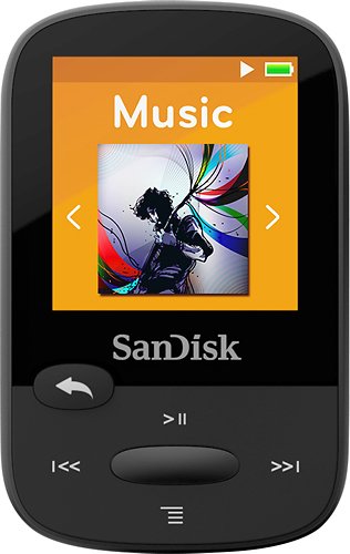 SanDisk - Clip Sport 8GB* MP3 Player - Black - Larger Front
