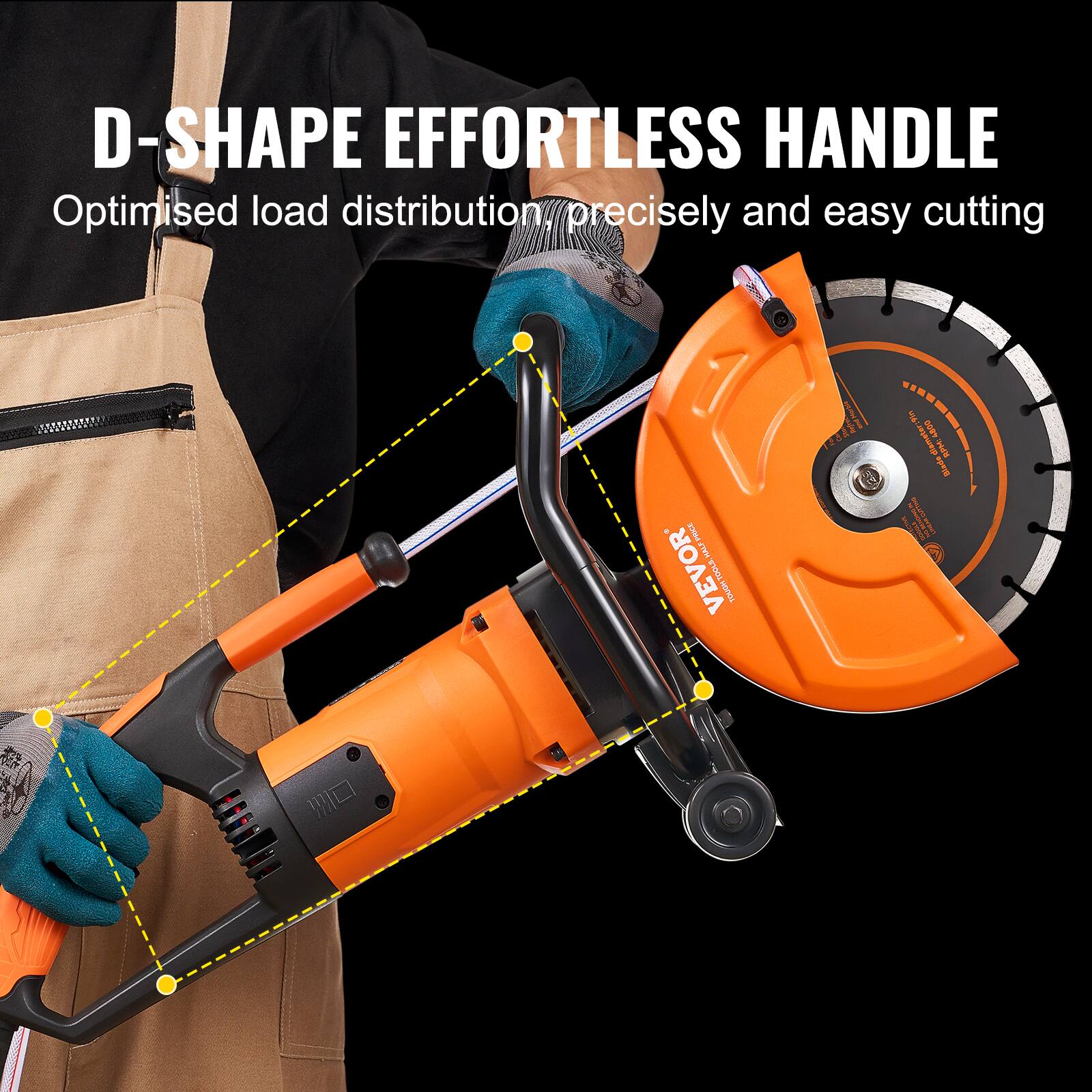 D-SHAPE EFFORTLESS HANDLE  
Optimised load distribution, precisely and easy cutting  

F PRICE VEVOR 100LS.HALF JANON  
and Harbie  
LVIA 4800 diameter Blade RPM: COCPAL MARCUTTING