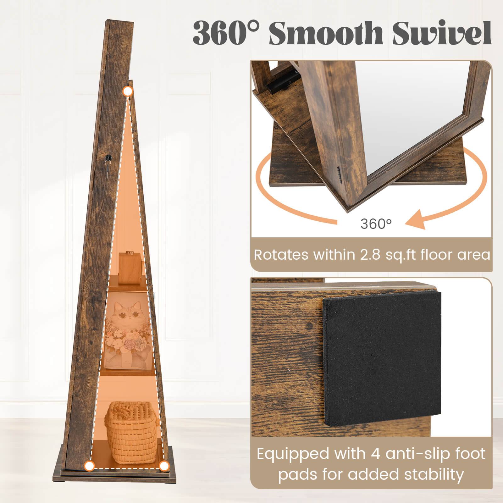 360° Smooth Swivel

Rotates within 2.8 sq.ft floor area

Equipped with 4 anti-slip foot pads for added stability