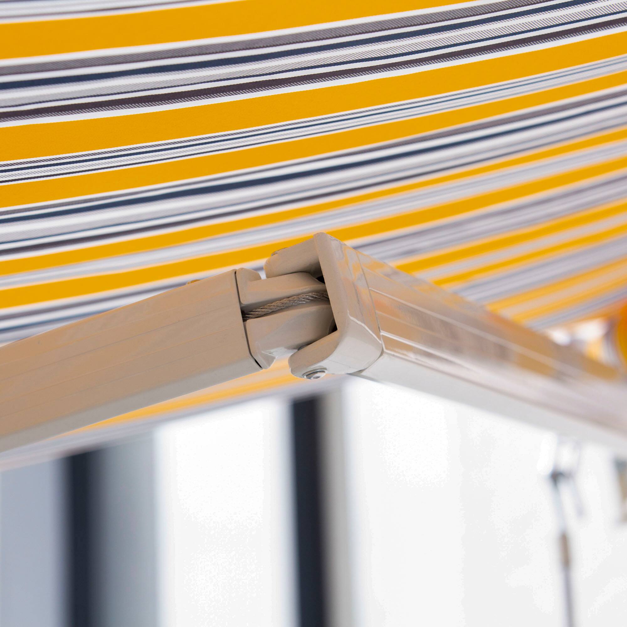 Alt View 4. Outsunny - 8' x 7' Patio Retractable Awning, Manual Exterior Sun Shade Deck Window Cover - Mixed Color.