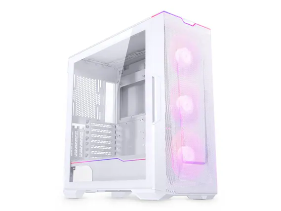 Front. Phanteks - Phanteks Eclipse G500A DRGB, Mid-Tower Case, Mesh Panel, D/A-RGB, Tempered Glass, 3x D-RGB Fans, White - Matte White.