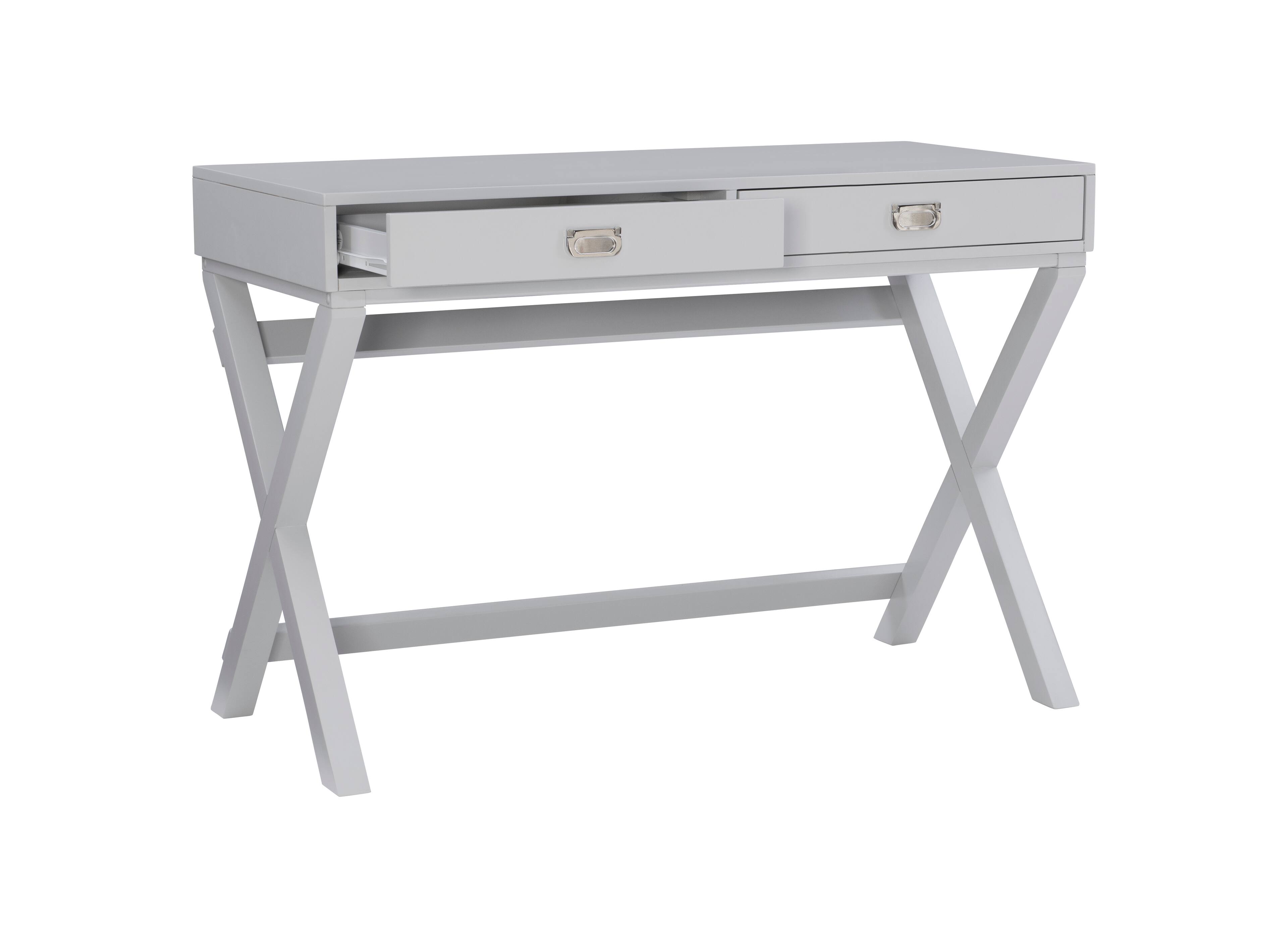 Alt View 14. Linon Home Décor - Penrose Two-Drawer Campaign-Style Writing Desk - Gray.