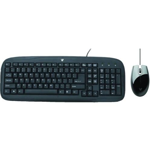 Front Standard. V7 - Keyboard and Mouse - Black Keyboard; Black Pointing Device.