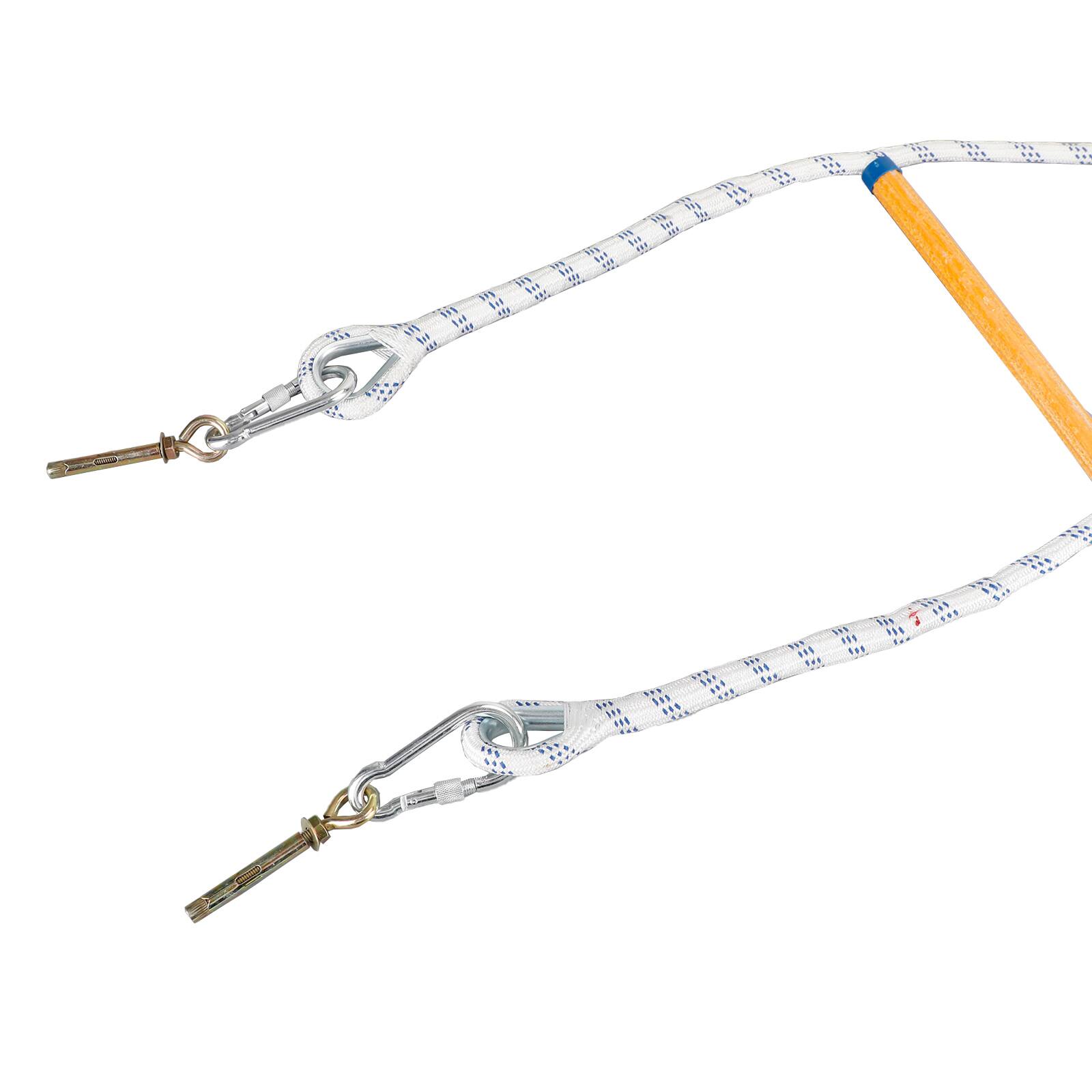 Alt View 7. Topteng - 16.4 ft Foldable Fire Escape Ladder - Nylon Epoxy Resin Construction, Fireproof, 660 lbs Load Capacity - Gray.