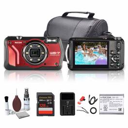 Ricoh - WG-7 Waterproof Digital Camera – Waterproof Outdoor Adventure Camera – More (International Version) - Red