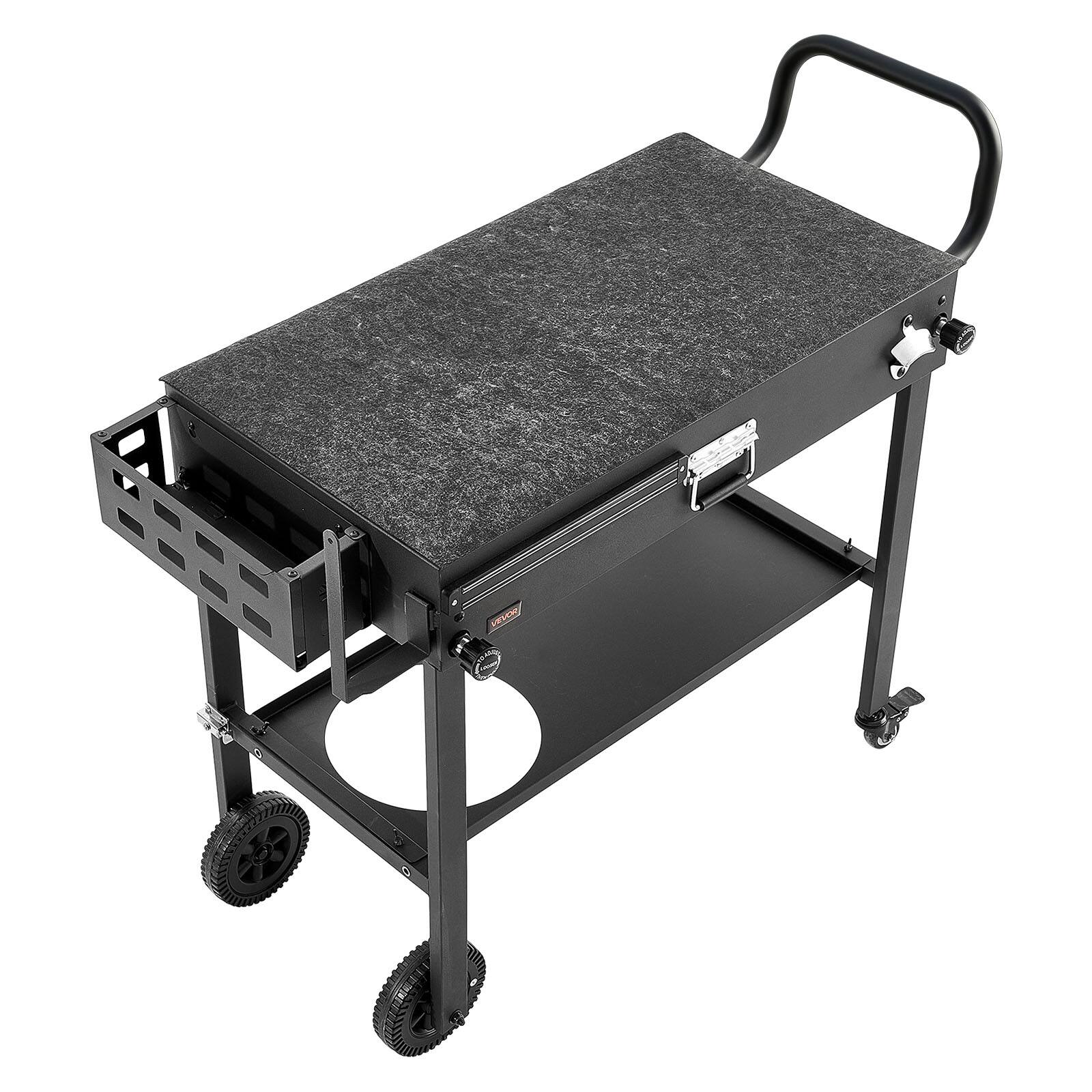 Alt View 5. VEVOR - Outdoor Grill Cart, 31.0 x 17.0 inch Tabletop Size Grilling Table, Foldable Outdoor Cooking Table with Tissue Holder - Black.