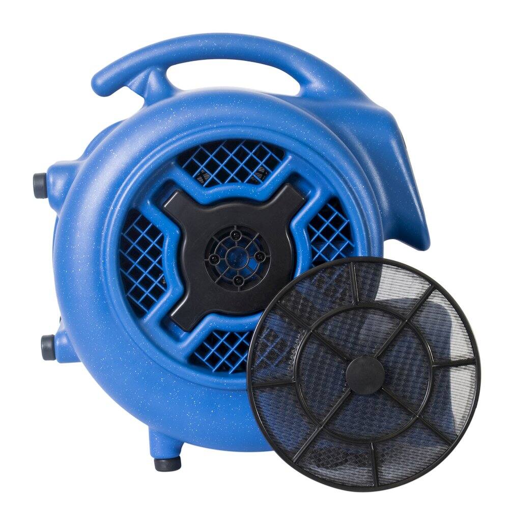 Alt View 5. XPOWER - 3/4 HP 3200 CFM 3 Speed, Floor Fan, Dryer, Blower with Timer and Filter Kit - Blue.