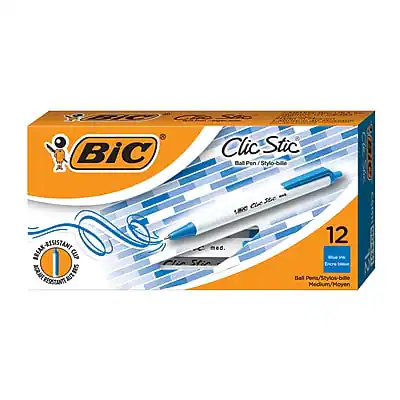 BiC Clic Stic Ball Pen
Stylo-bille
12 DEAS-INSTANT
FRISISTANT
Medium/Moyen
6 Fli Stir EnON noir
Ball Pen/Stylos-bille
Medium/Moyen
12 Ball Pens/Stylos-bille
Medium/Moyen