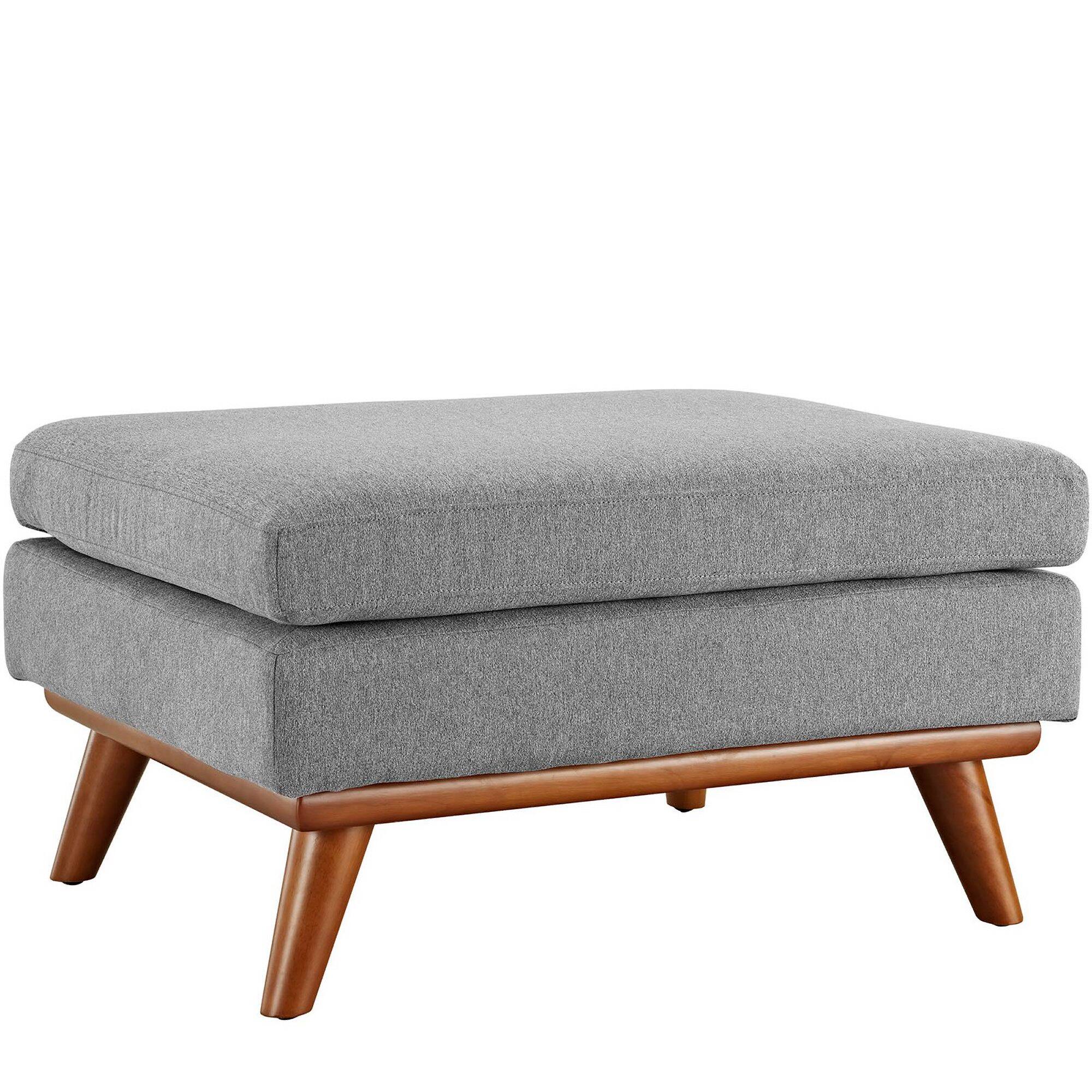 Angle. Modway - Engage Upholstered Fabric Ottoman - Gray.