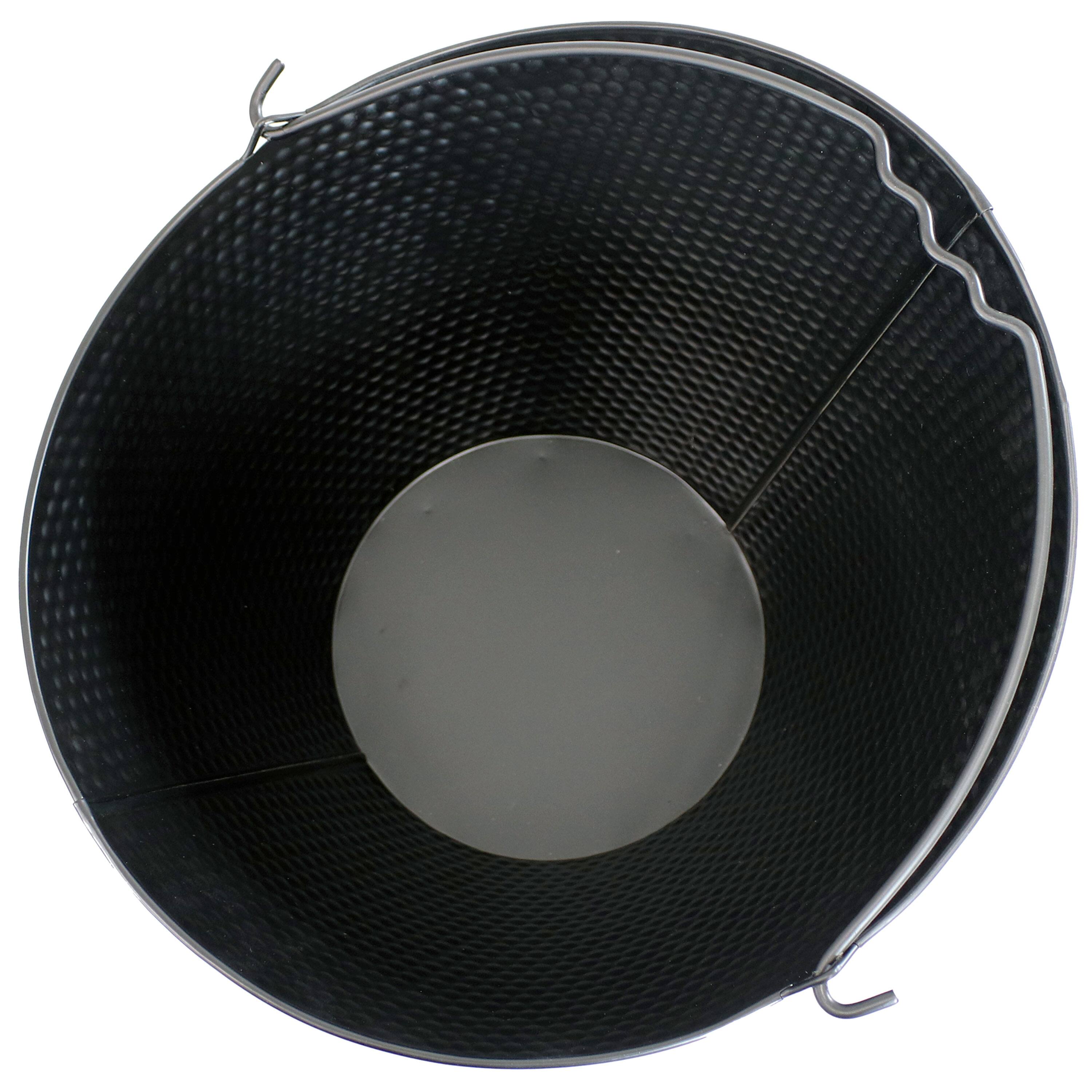 Alt View 5. Sunnydaze - 5-Gallon Iron Ash Bucket with Shovel and Brush - Black.