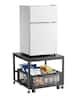 VEVOR - Mini Fridge Stand with Storage, 198 lbs Mini Fridge Table with Movable Storage Cart & Swivel Wheels, Refrigerator Stand - Black