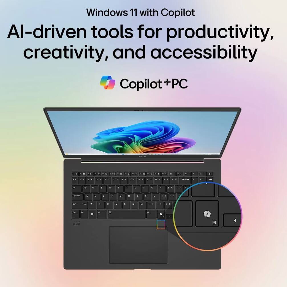 Windows 11 with Copilot  
AI-driven tools for productivity, creativity, and accessibility  
Copilot+PC